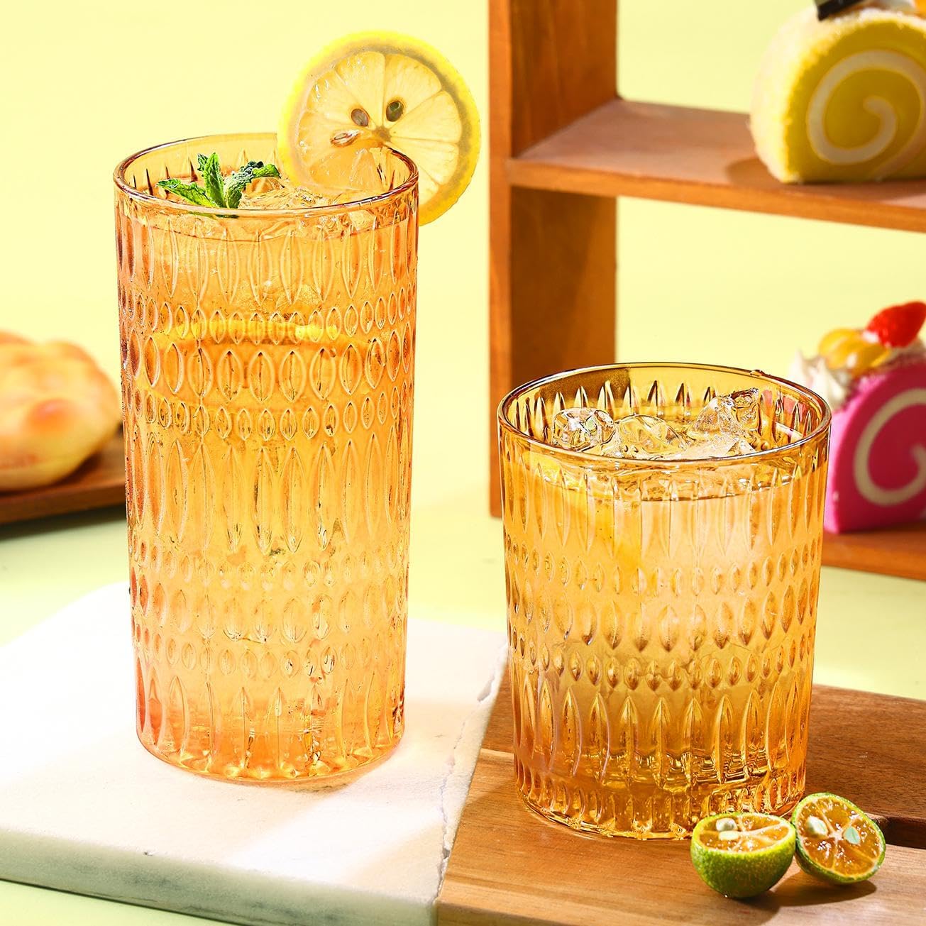 Vintage Glassware Drinking Glasses Set of 8 for Every Occasion