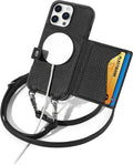 Crossbody Phone Case with Card Holder for iPhone 16 Pro Max - Leather
