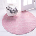 Unique Loom Trellis Frieze Area Rug 8ft Round - Light Pink Ivory