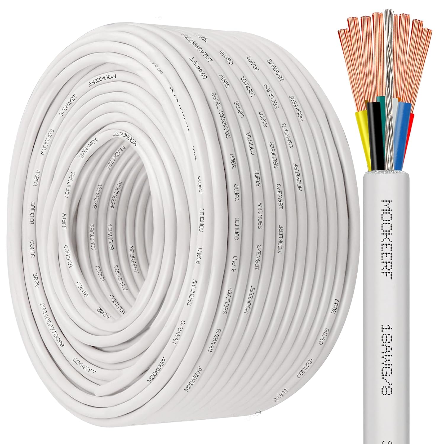 18 Gauge 8 Conductor Shielded Wire for Security and Fire Systems