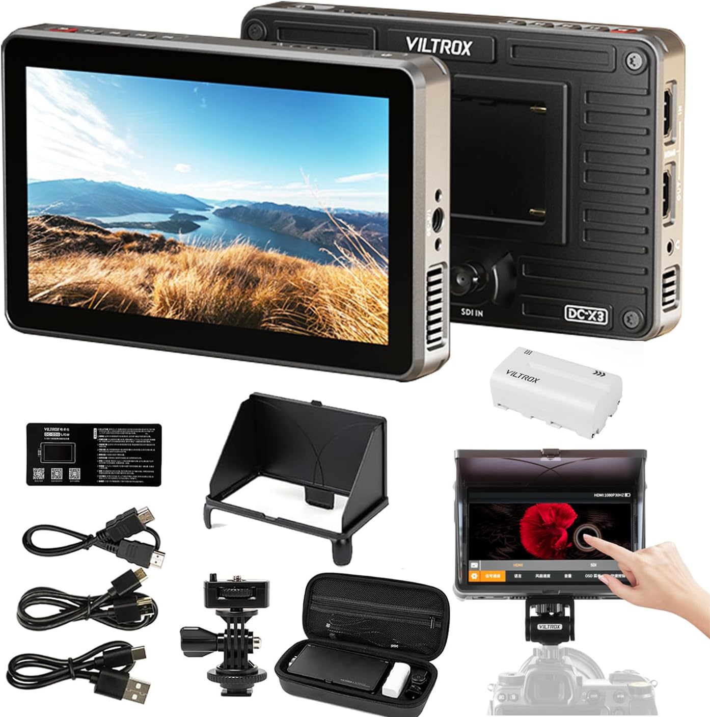 VILTROX DC-X3 2000Nit 6in 4K Touchscreen Camera Monitor