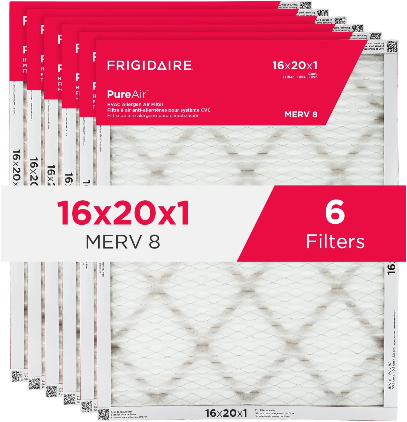 Frigidaire PureAir MERV 8 Filters - Allergen Defense 6 Pack