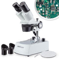 AmScope Cordless LED Two Lights Stereo Microscope 20x-40x - Clear