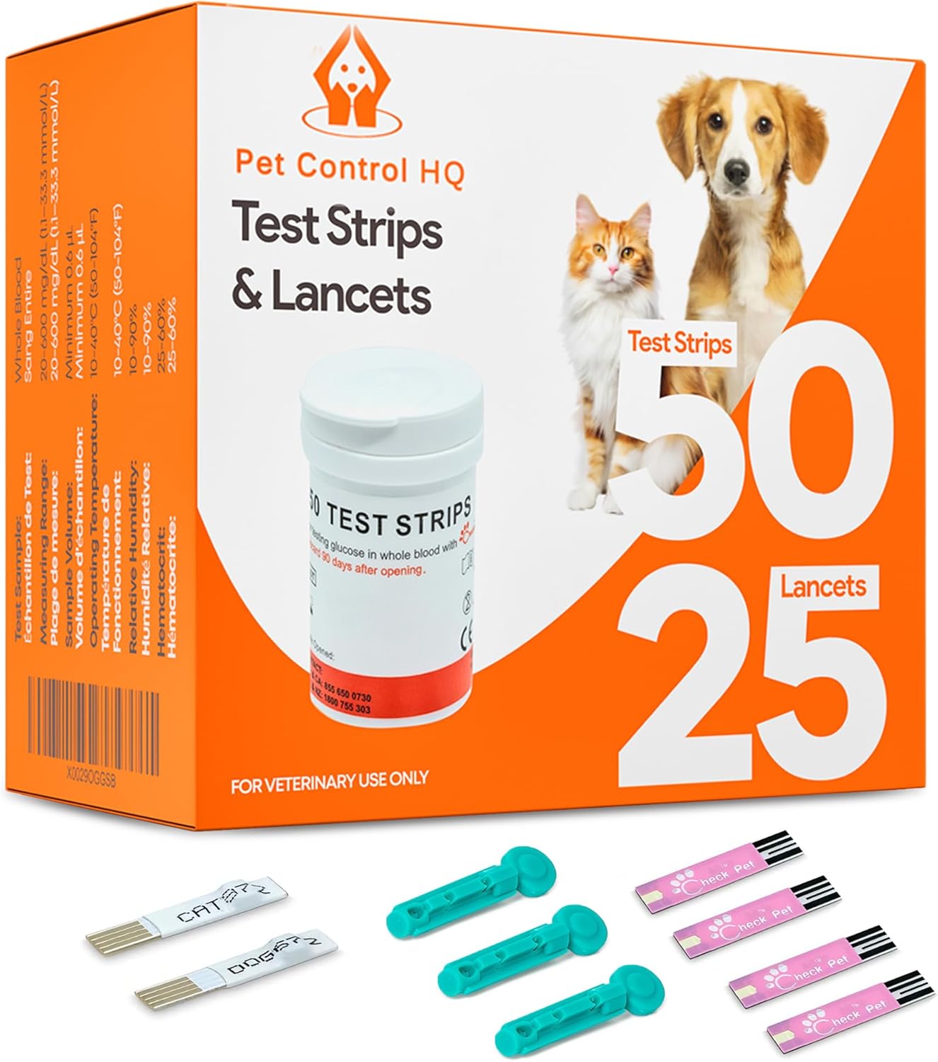Pet Control HQ Glucose Monitor Test Strips for Dogs & Cats