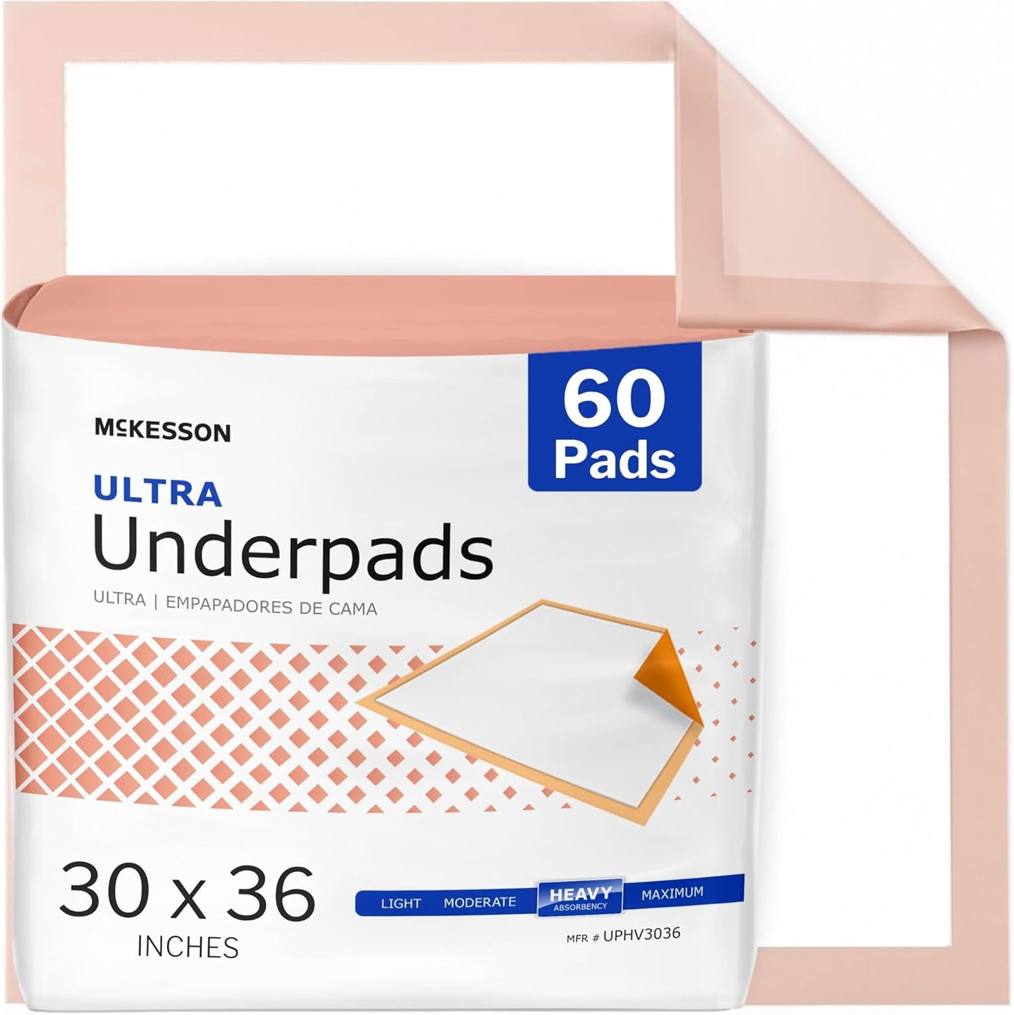 McKesson Underpads Disposable Bed Pads for Heavy Absorbency