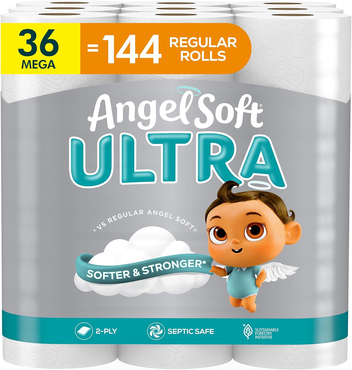 Angel Soft Ultra Toilet Paper: 36 Mega Rolls for Comfort