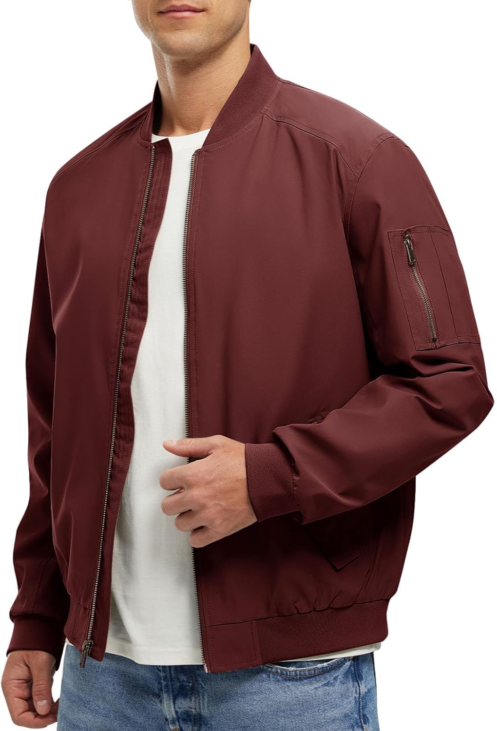 Rdruko Men's Lightweight Bomber Jacket for Stylish Comfort