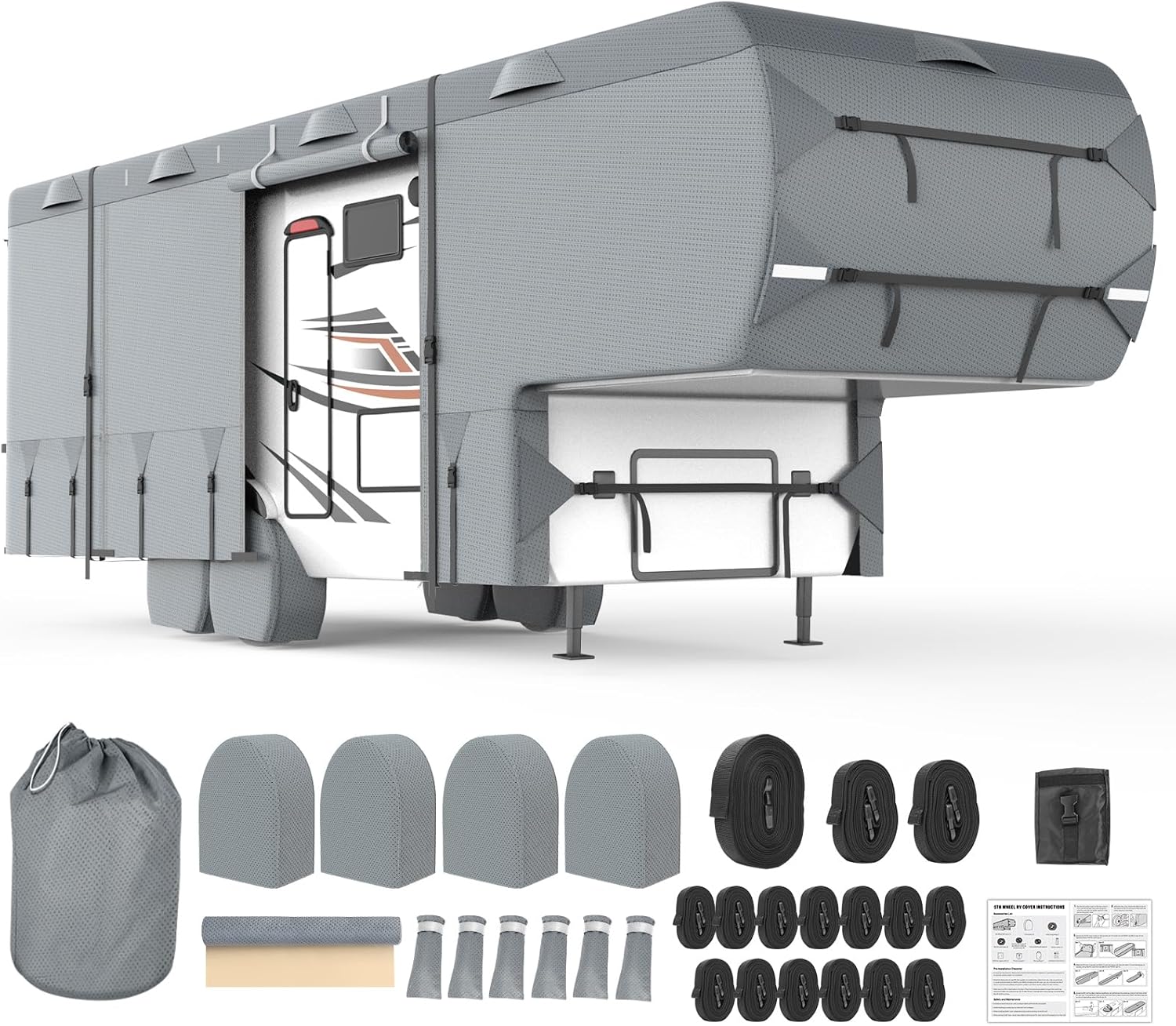 Mofeez 5th Wheel RV Cover 37-41ft - Heavy-Duty Waterproof Protection