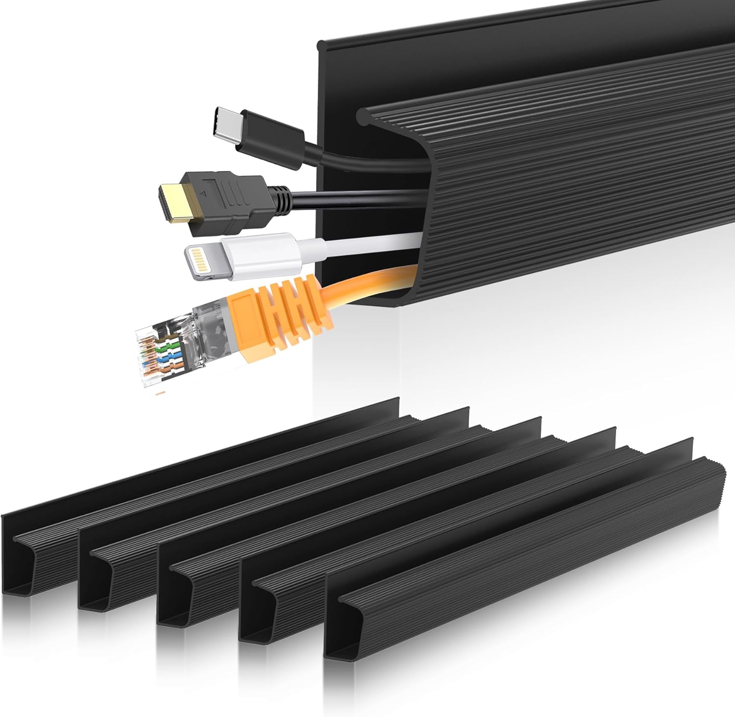 Bestong Black Under Desk Cable Management Solution
