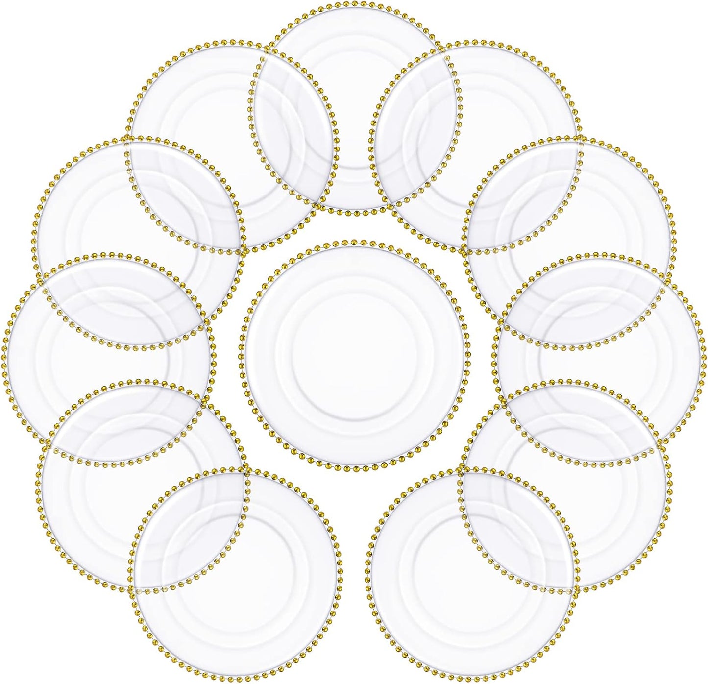 Gold Beaded Charger Plates - Elegant Tableware Set for Parties