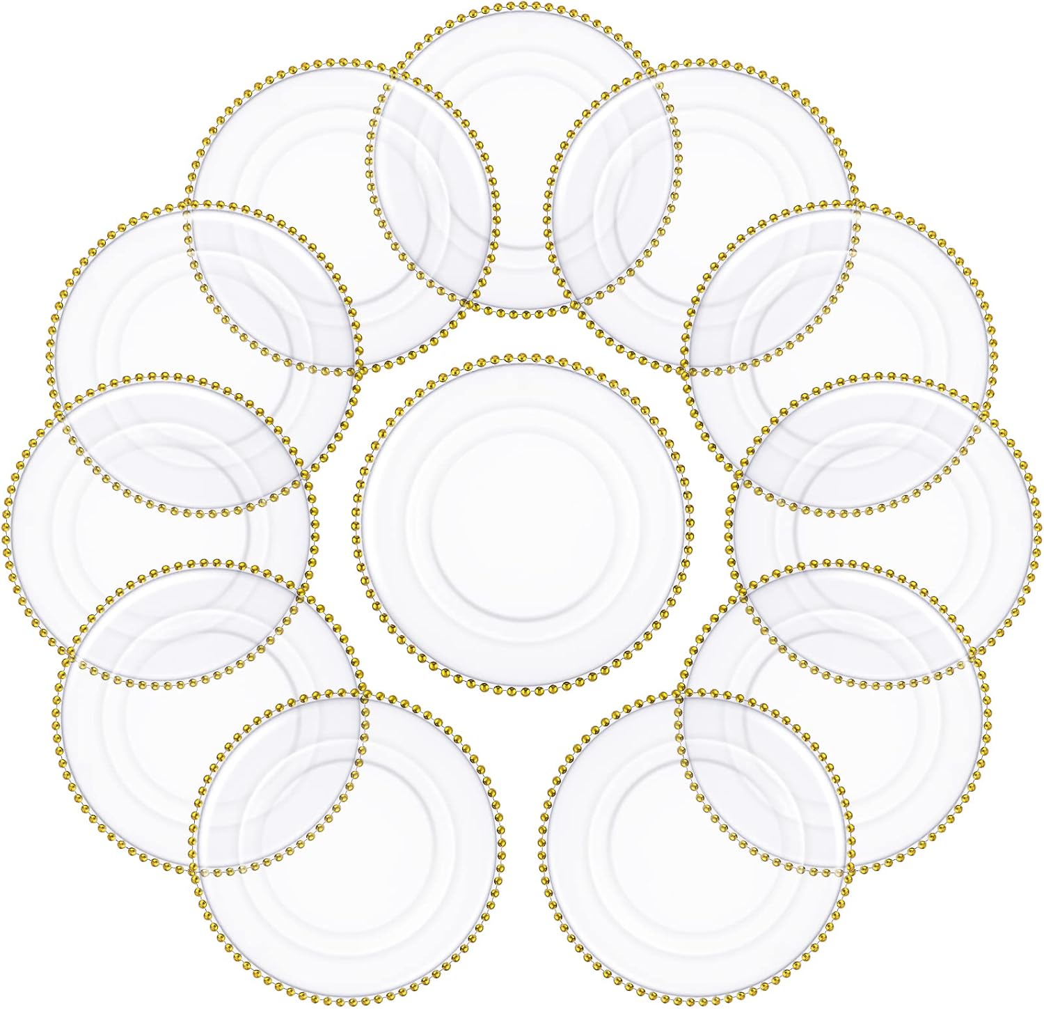 Gold Beaded Charger Plates - Elegant Tableware Set for Parties