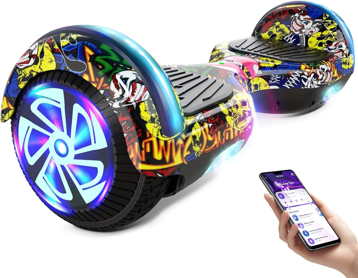 Scooter with Bluetooth and Colorful LED Lights for All Ages
