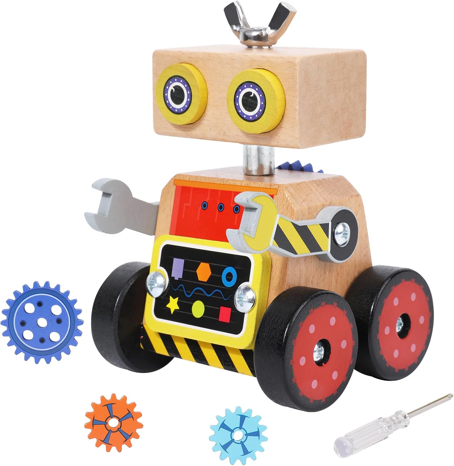 Wooden Robot Building Toy for Kids 4-8, STEM STEM Woodworking Kit
