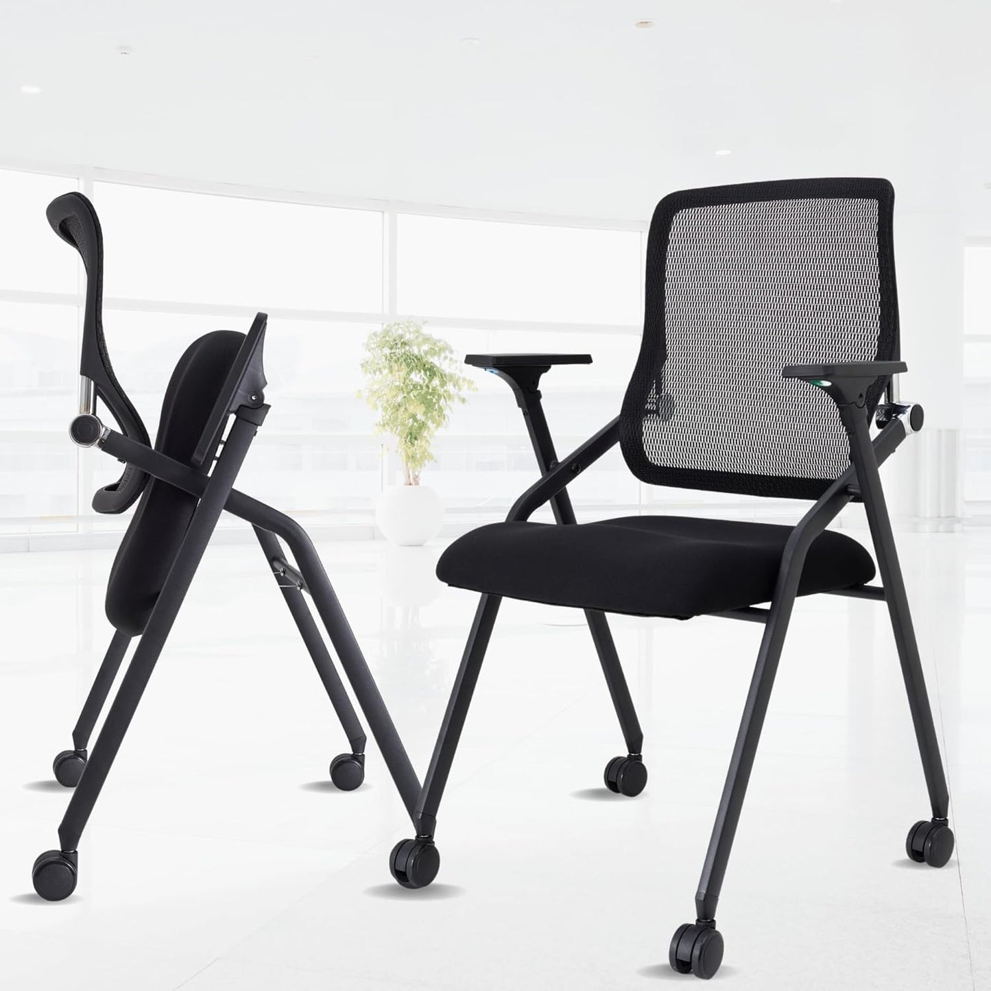 Ergonomic Stackable Conference Room Chairs with Lumbar Support