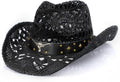 Cowboy Hat Straw Wide Brim for Women and Men - Shapeable Western Hat