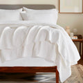Cotton Coverlet Set King Size Ivory White - Lightweight Ribbed