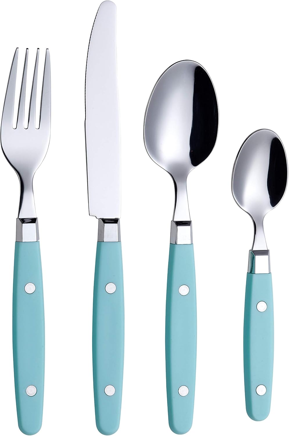 ANNOVA Silverware Set Stainless Steel Cutlery with Turquoise Handles