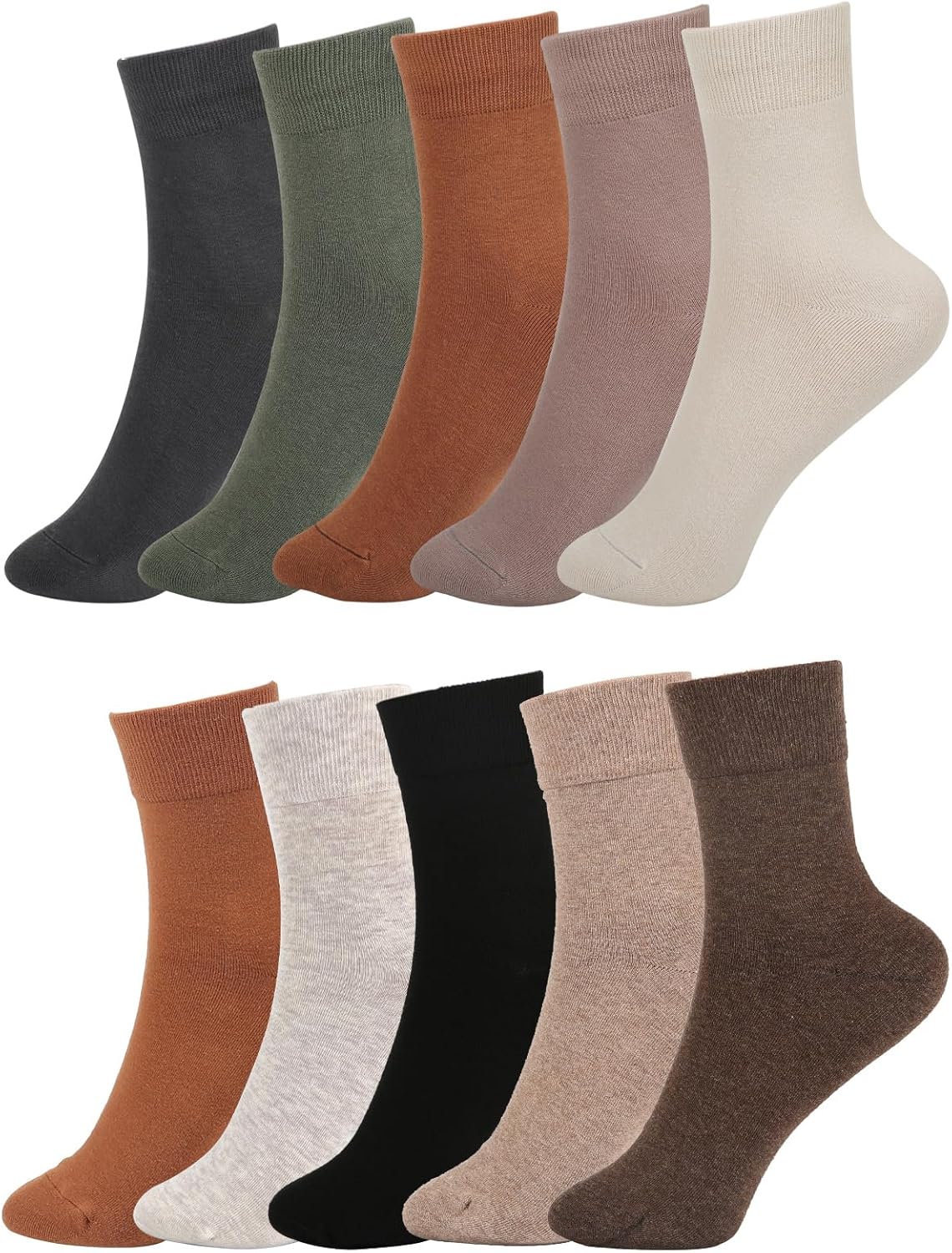 FGZ Women Thin Cotton Socks - Soft Cozy Ankle Crew Socks 5 Pairs