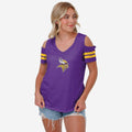 FOCO Women's NFL Cold Shoulder Top Shirt - Team Pride Style
