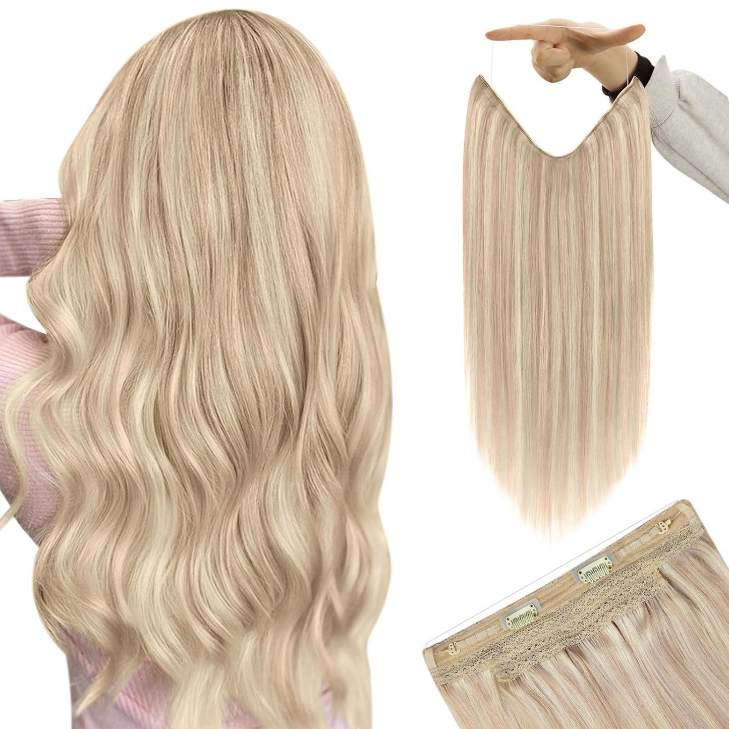 YoungSee Wire Hair Extensions for Natural Blonde Highlights