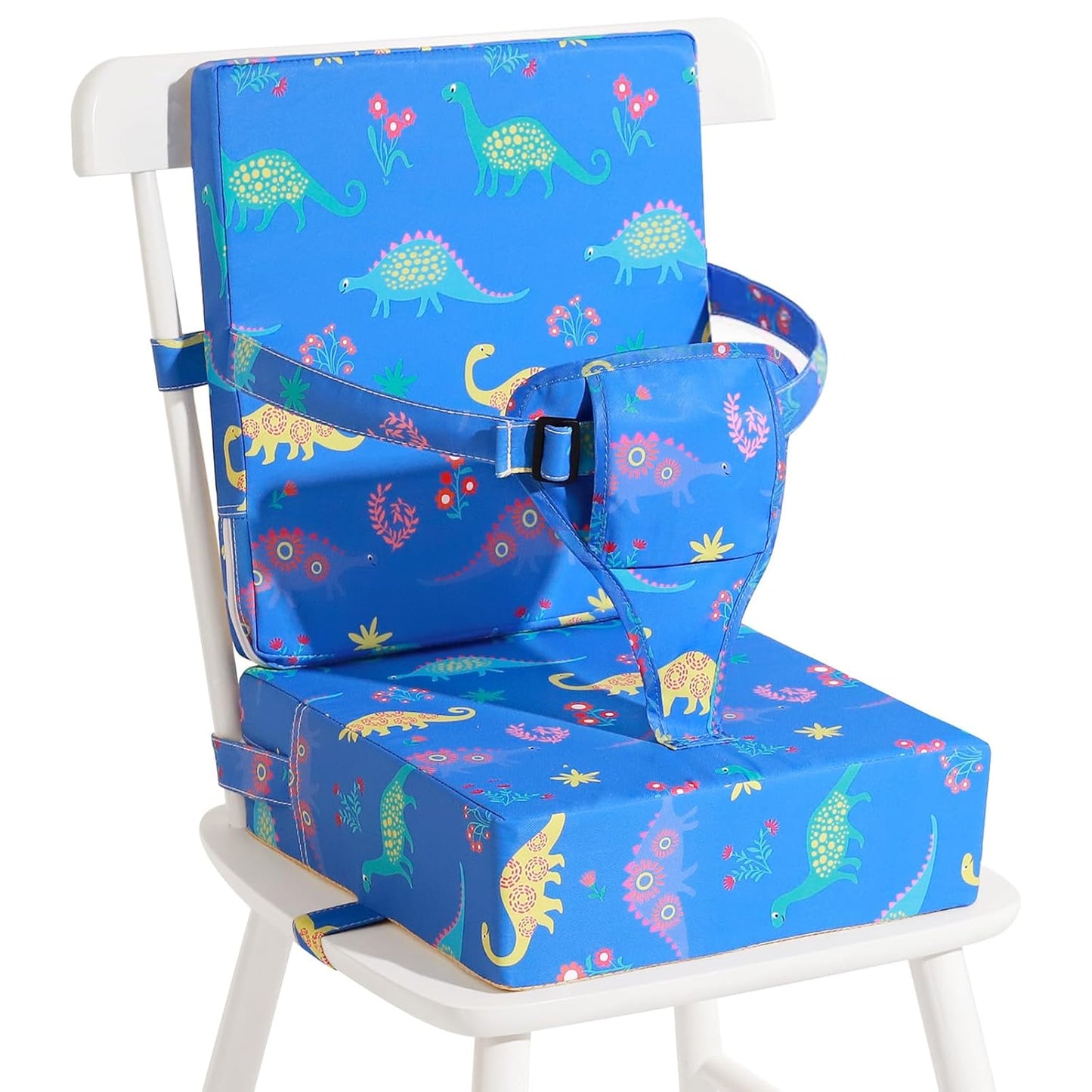 Toddler Booster Seat for Dining Table with Backrest and Safety Belts