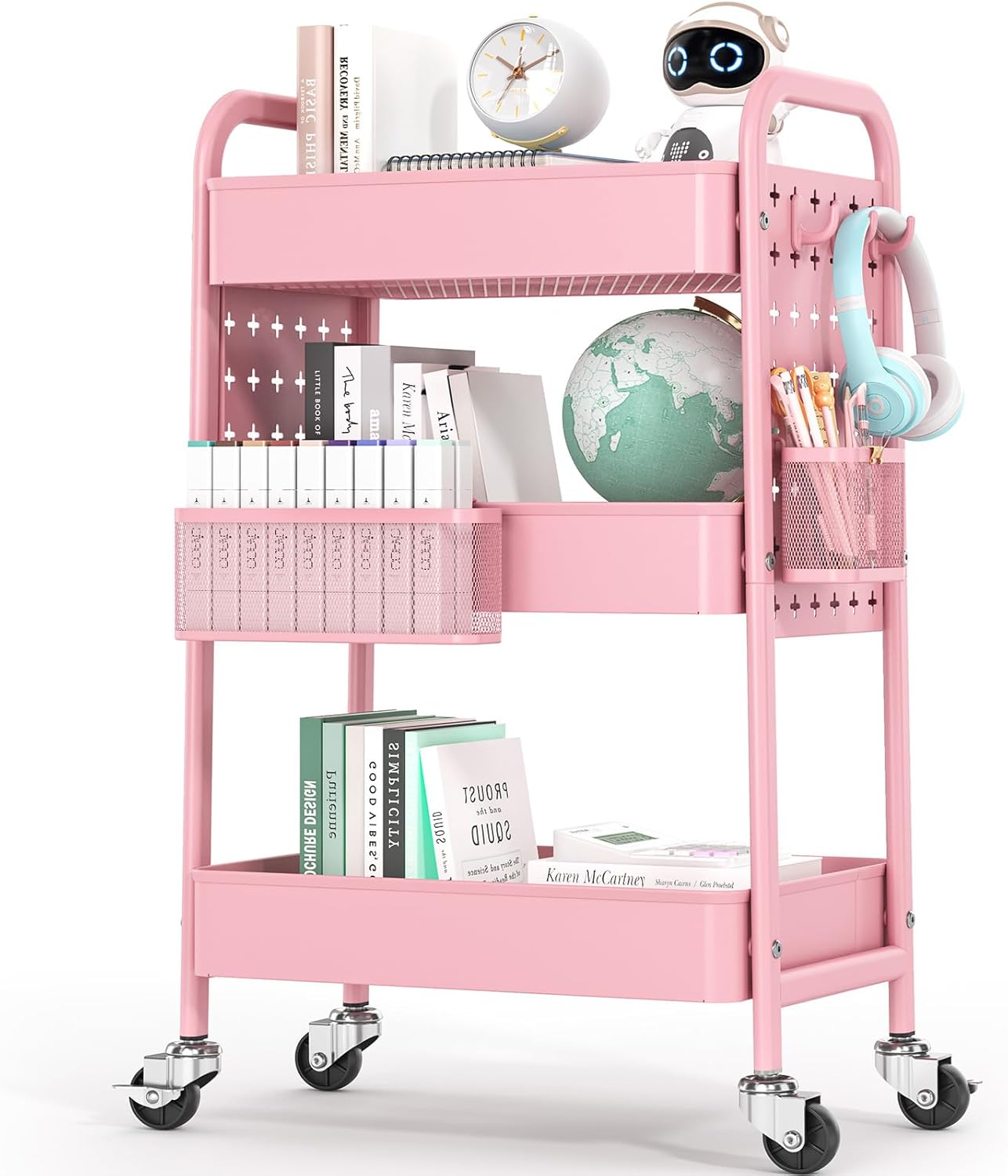 TOOLF Metal Rolling Storage Cart for Efficient Organizing Needs