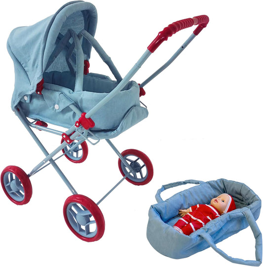 3-in-1 Baby Doll Stroller Play Set for Toddlers 3-4 Years
