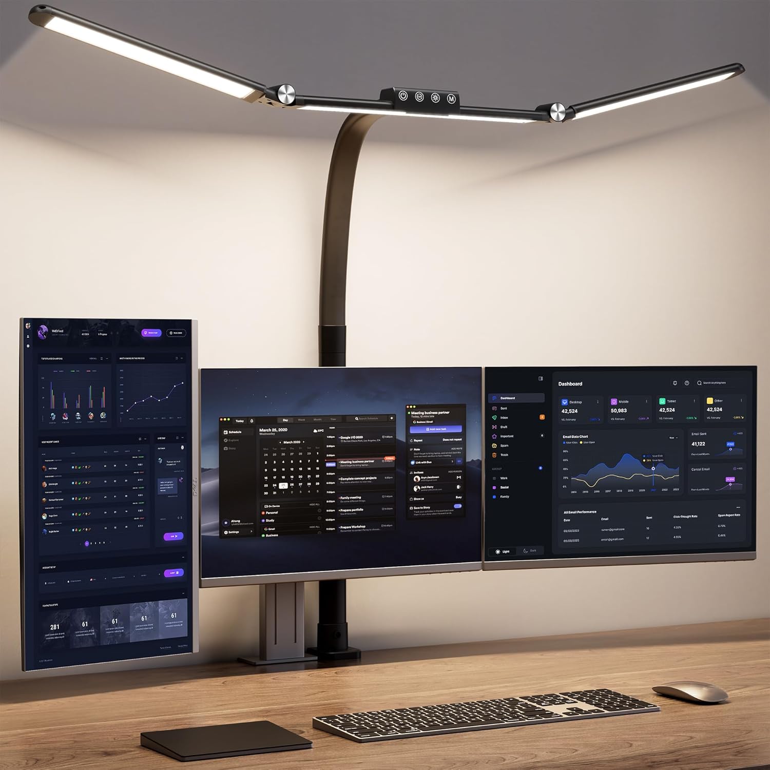39.3 Architect Desk Lamp - Ultra Bright LED, Eye-Caring, Stepless Dimming