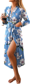 Ekouaer Women Kimono Robe Full Length Knit Bathrobe - Soft