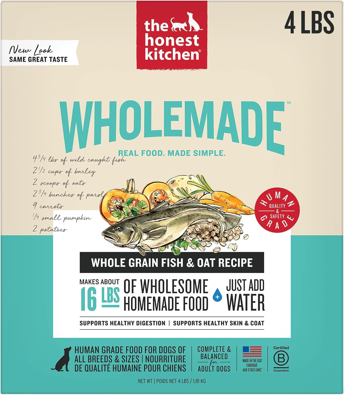 Dehydrated Whole Grain Fish & Oats Dog Food for Healthy Pets