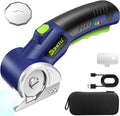Blue Cordless Electric Scissors 4V Rechargeable Rotary Cutter - Long
