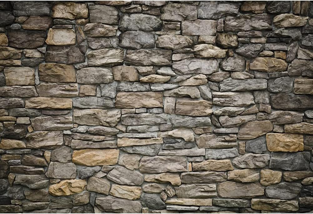 Laeacco 10x8FT Vintage Stone Brick Wall Backdrop for Parties