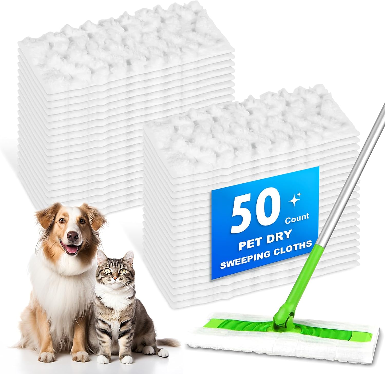 Pet Hair Removal Cloths: 50 Count Pack