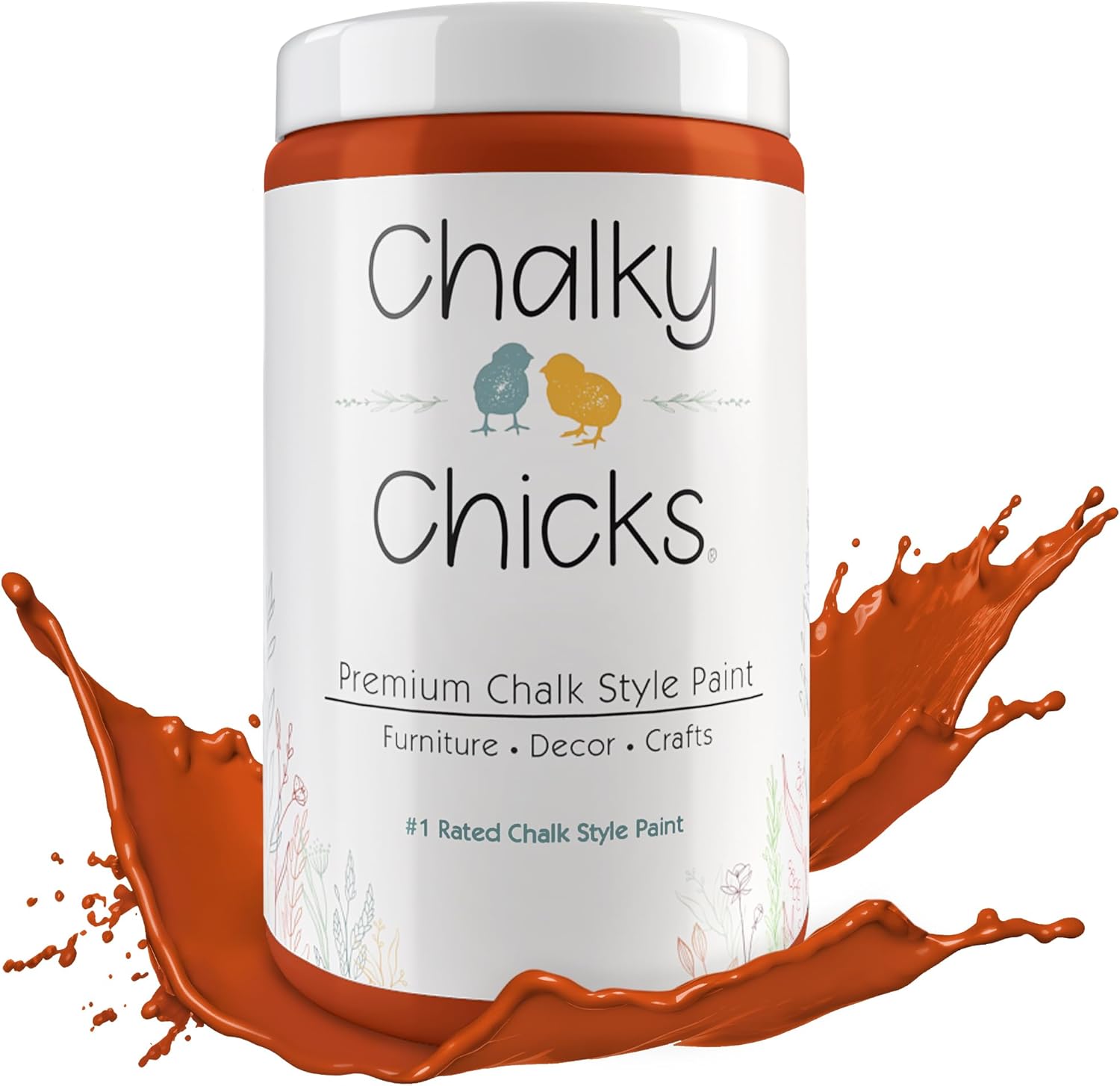 Chalky Chicks 32 Fl Oz Matte Pumpkin Pie Orange Chalk Paint