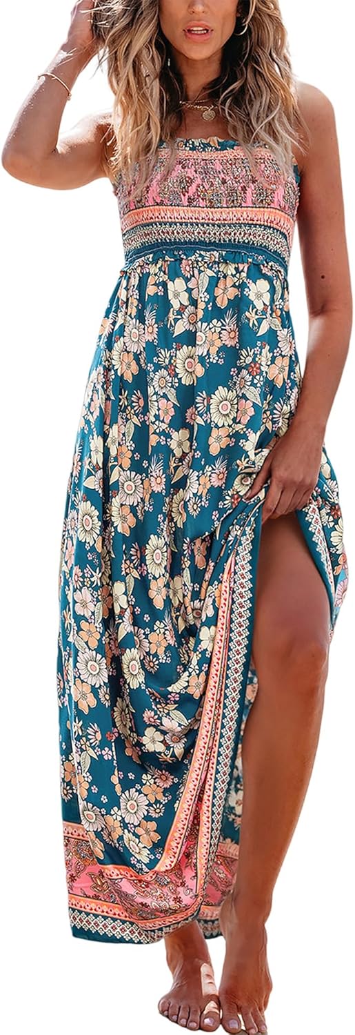 CUPSHE Women's Maxi Dress: Ditsy Floral Smocked Sundress