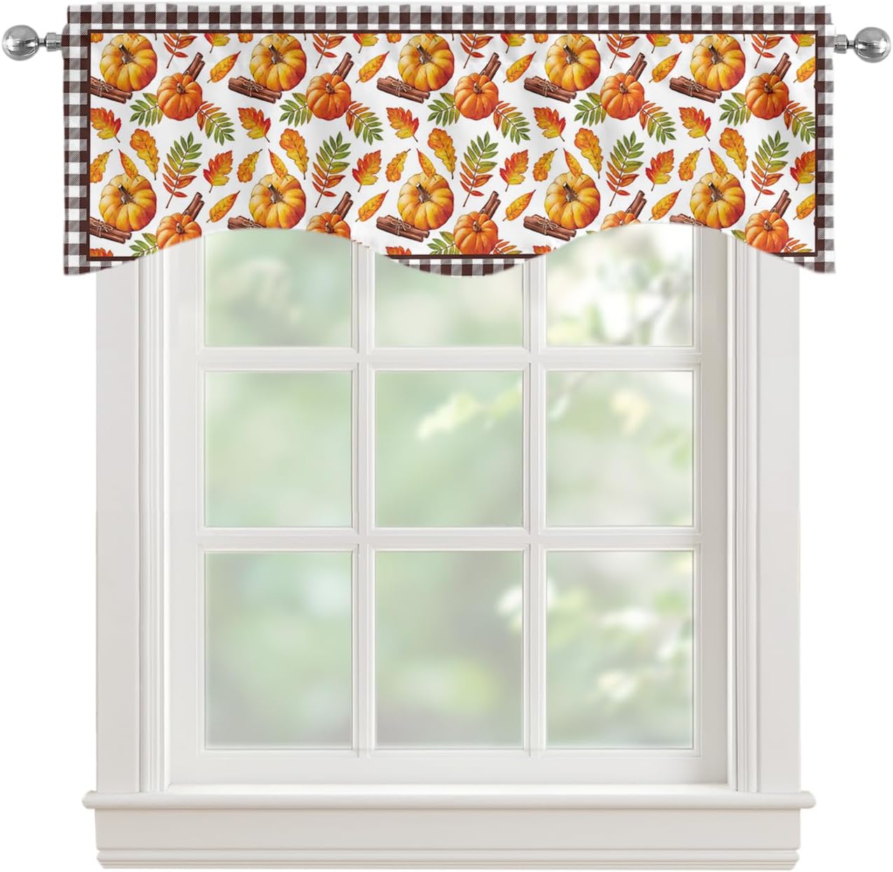YOKOU Thanksgiving Kitchen Valance - Festive Fall Decor 60x18in