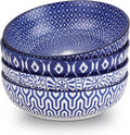 Selamica Ceramic 30 Ounce Pasta Bowls set of 4 - Vintage Blue
