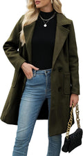 Bankeng Women Winter Wool Blend Camel Mid-Long Coat - Warm, Classic