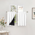 White Short Blackout Curtains 36 in for Small Window - Thermal