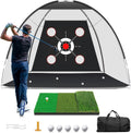 Golf Net with Practice Mat 10x7ft - Multi-Target Hitting Net