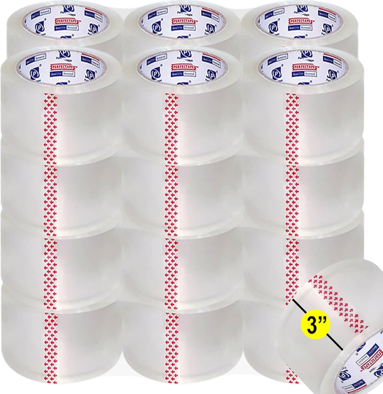 PERFECTAPE 3in Heavy Duty Packing Tape for Shipping and Packaging