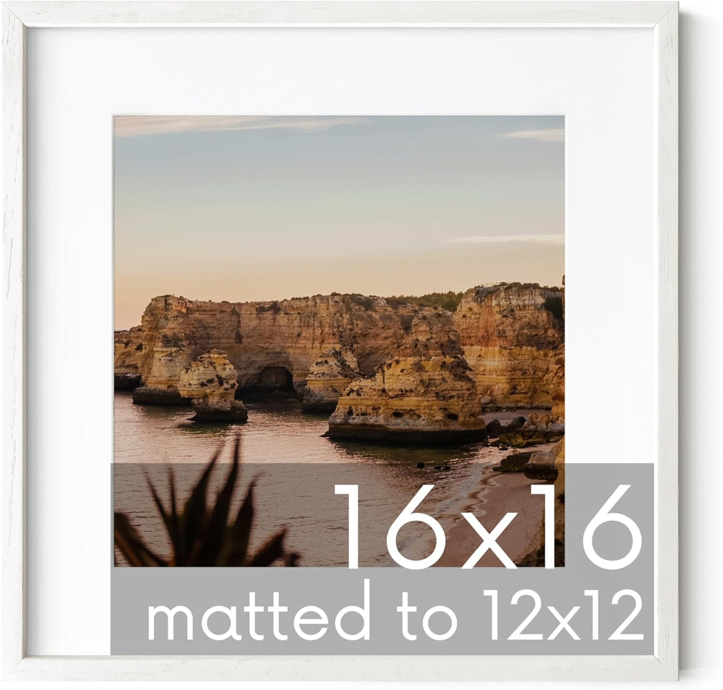 16x16 Solid Oak Picture Frame with Mat for 12x12 Photos