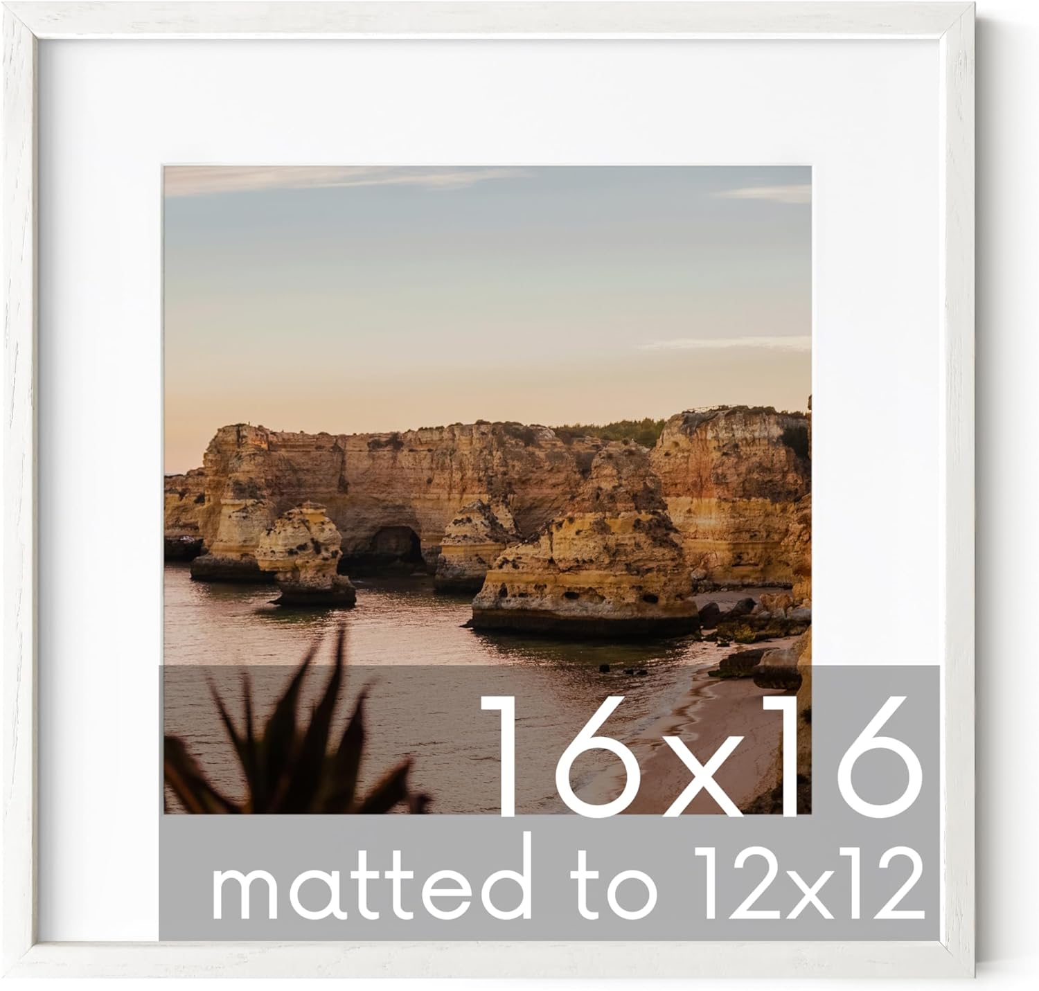 16x16 Solid Oak Picture Frame with Mat for 12x12 Photos