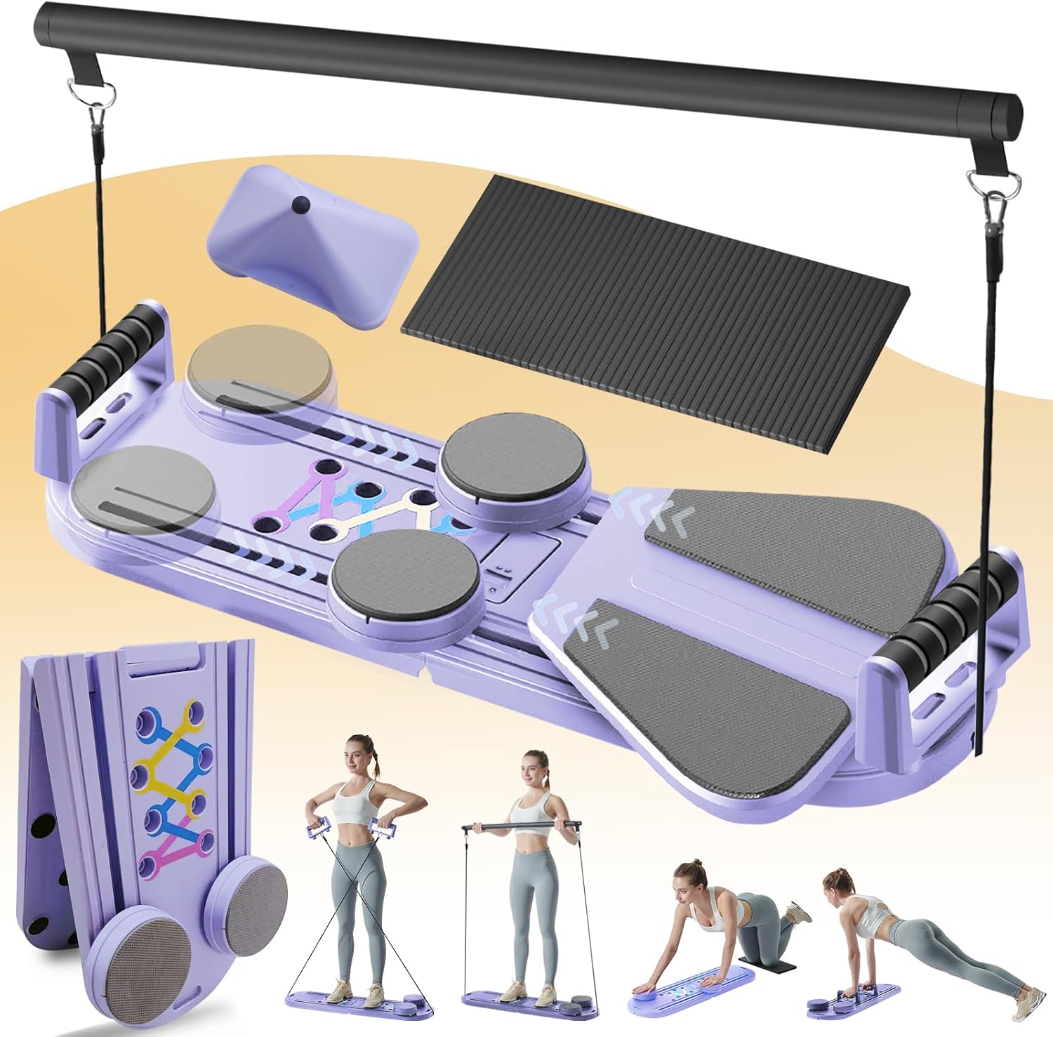Pilates Board - 7 in 1 Portable Reformer for Home Workouts