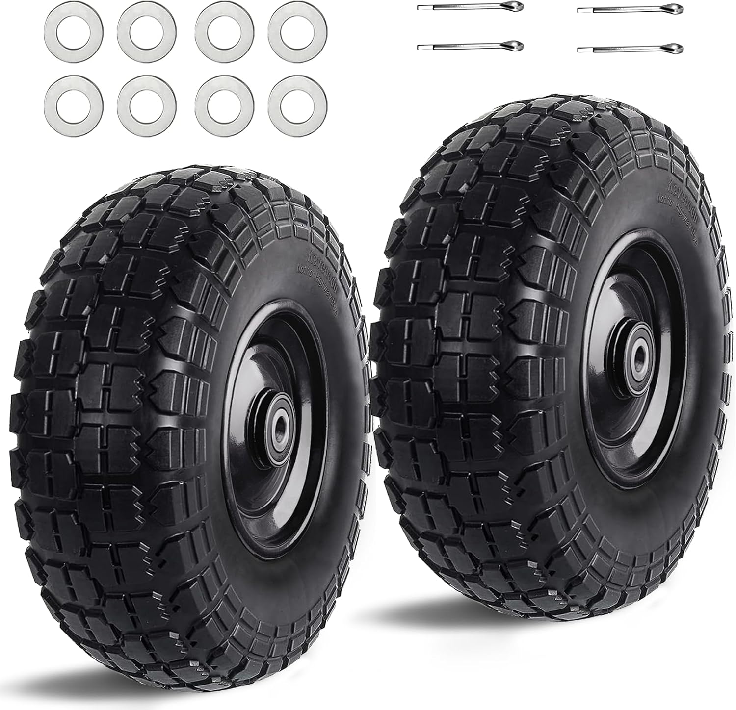12 Inch Flat Free Tires for Hand Trucks and Garden Carts