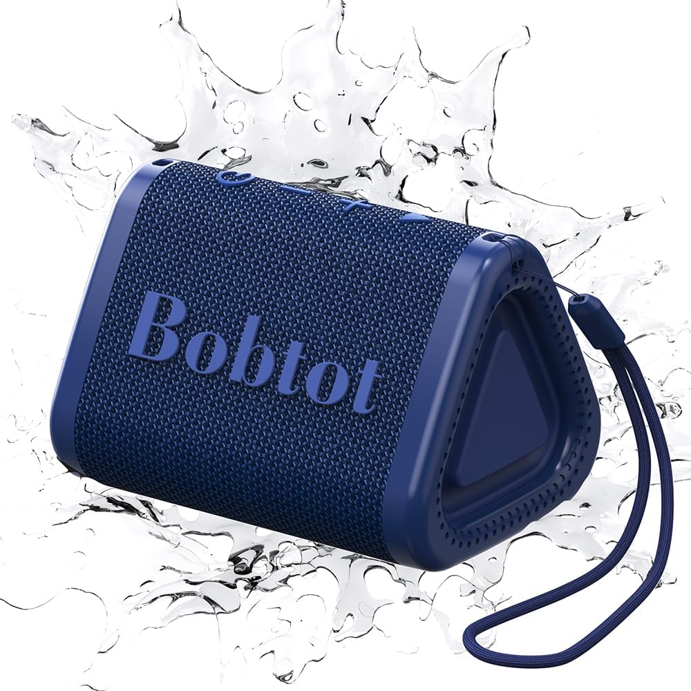 Bobtot IPX7 Waterproof Shower Speaker - Loud Stereo Sound