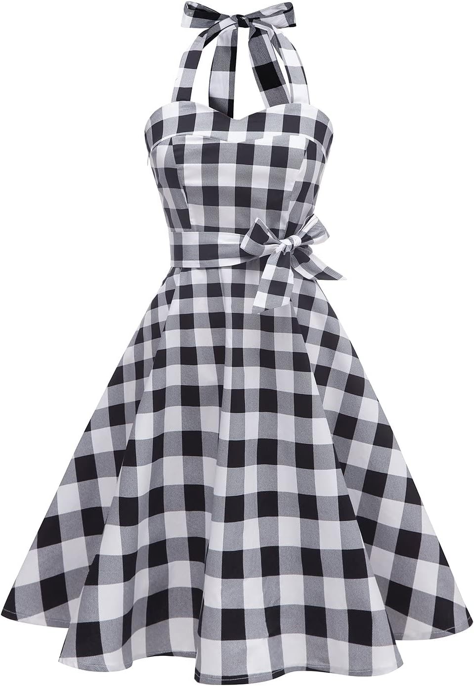 Vintage Polka Audrey Dress 1950s Halter Retro Cocktail Dress