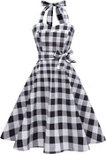 Retro 1950s Cocktail Dress with Chic Halter Neck Design