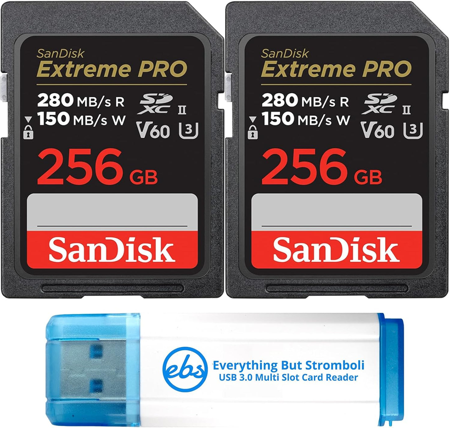SanDisk 256GB SDXC Memory Card Bundle with Reader!