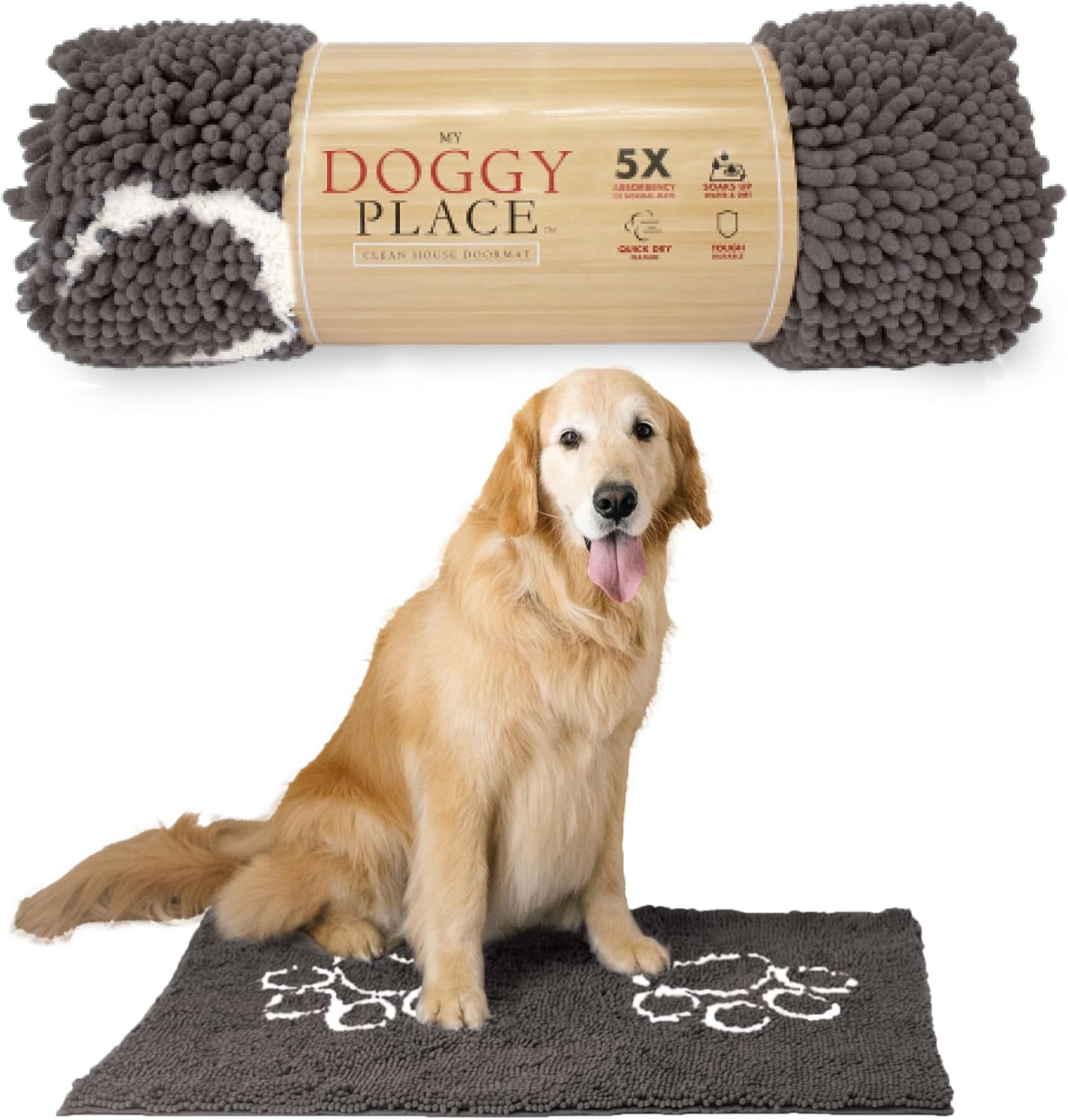 Microfiber Dog Mat for Muddy Paws - Absorbent and Quick-Drying